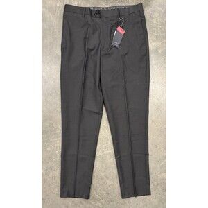 NWT Angelo Rossi Gray Flat Front Dress Pants Performance Stretch Mens Sz 36x32